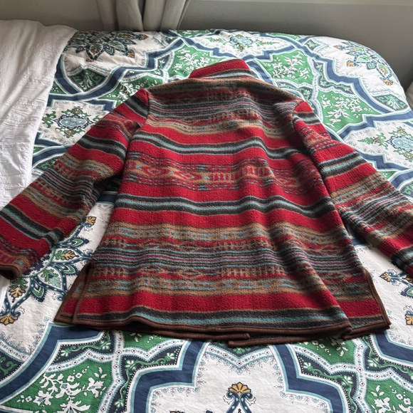EUC Aztec Striped Red Button-Up Jacket - Picture 3 of 3